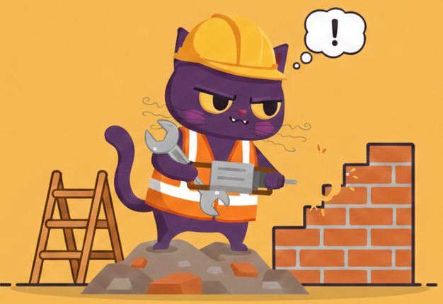Gato trabajando